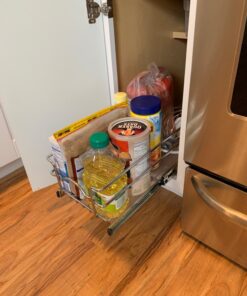 Rev A Shelf 5WB1-0918-CR 9 x 18 Inch Kitchen Cabinet Pull Out Metal Wire Frame Basket Storage Organizer, Chrome 9 in 31 71OL56naqEL