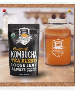 Fermentaholics USDA Certified Organic Kombucha Tea Blend 4 oz | Makes 11 Gallons | Kosher Certified | Organic Black and Green Tea Blend | Loose Leaf 4 Fl Oz (Pack of 1) 16 71OLPbEU1HL