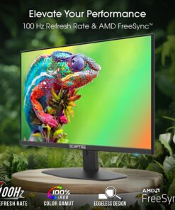 Alternative view of Sceptre New 24-inch Gaming Monitor 100Hz 1ms DisplayPort HDMI x2 100% sRGB AMD FreeSync Build-in Speakers, Eye Care Frameless Machine Black 2024 (E248W-FW100T) 24" Gaming 100Hz DP HDMI