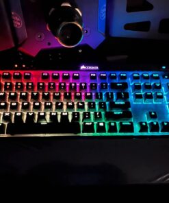 Corsair K70 RGB MK.2 Mechanical Gaming Keyboard - USB Passthrough & Media Controls - Linear & Quiet - Cherry MX Red - RGB LED Backlit (CH-9109010-NA) MX RED (Linear) Black 34 71OM 9zZU3L