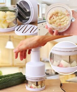 Alternative view of Galactic Brain Manual Vegetable Chopper, Handheld Food Chopper, Easy to Clean Manual Slicer Dicer Mincer, Slap Press Chopper Mincer for Vegetables Onions Salads and More One Color
