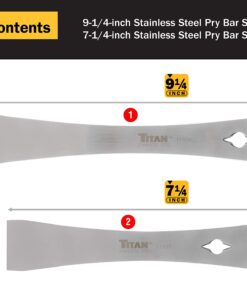 Alternative view of Titan 17005 2-Piece Stainless Steel Pry Bar Scraper Set, 7-1/4 x 9/16" and 9-1/4 x 9/16" 2 Piece Set