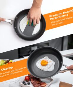 Induction Cookware 10 Piece, Fadware Pots and Pans Set Nonstick, Oven & Dishwasher Safe Cookware, Kitchen Cooking Pan Set with Glass Lids, Includes Frying Pans, Saute Pan, Saucepans & Stockpot, Black 13 71OMb3RE93L