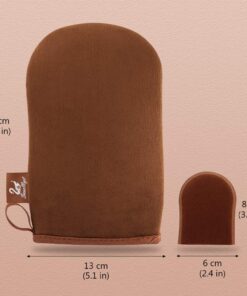 SwanMyst Self Tanning Mitt Applicator, Double Side Microfiber Sunless Tanner Glove for Flawless and Streak-free Tan, 2 Face Tan Mitts Included Brown 17 71ONJje2EfL