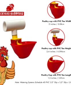 4 Pack NO PECK Poultry Waterer Drinking Cup with 1/2" PVC Tee Poultry Watering System for Chicken Ducks Quail 19 71ONttNVK2L