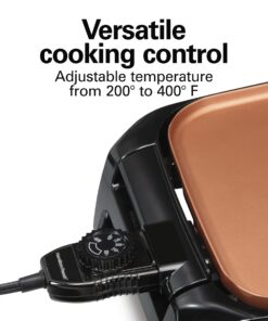 Hamilton Beach Durathon Ceramic Griddle Electric with 200 square inch PTFE & PFOA Free Cooking Surface (38519R) 19 71ONxsM2xeL 1