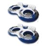 Intex River Run II Model 58837EP 18 Gauge Lightweight Durable Water Tube Float Raft Lounger with Built in Cooler and Cup Holder 2 Pack 44 71OPZoABfUL
