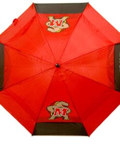 Team Golf NCAA 62" Golf Umbrella with Protective Sheath, Double Canopy Wind Protection Design, Auto Open Button Maryland Terrapins