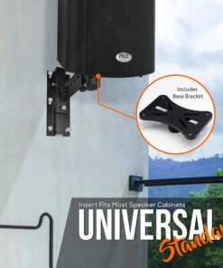 Pyle 90°-30° Angle, Tilt, Rotation Solid-Steel Pin Serves as Safety-Stop Mount Speaker Bracket Stands-Dual Universal Adjustable w/ 12.5'' Distance from Wall (PSTNDW15) 21 71OQen0vr8L