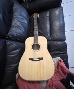 Best Choice Products 41in Full Size Beginner All Wood Acoustic Guitar Starter Set w/Case, Strap, Capo, Strings, Picks, Tuner - Natural 38 71OReK4AdjL