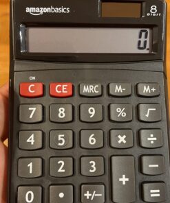 Amazon Basics LCD 8-Digit Desktop Calculator, 1 Pack, Small, Black 27 71OSP6letiL