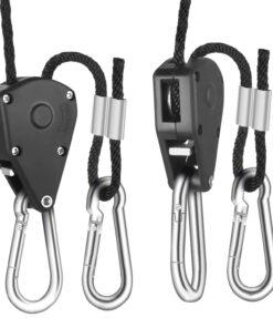 Alternative view of iPower GLROPEX6 6-Pair 1/8 Inch 8-Feet Long Heavy Duty Adjustable Rope Clip Hanger (150lbs Weight Capacity) Reinforced Metal Internal Gears, 6 Pack, black 6 Pairs