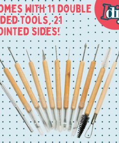 Pottery Tool Kit -11-Piece 21-Tool Beginner's Clay Sculpting Set, Clay, Wood Carving, Ceramic Art Project Accessories for School, Classrooms, Kids/Adults,Great Birthday Gift Holiday Craft Activity 31 71OShjBdOzL