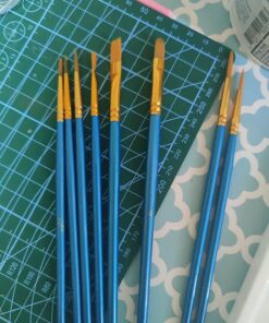 Amazon Basics Paint Brush Set, PBT Paint Brushes for Acrylic, Oil, Watercolor, 10 Brush Sizes 1 36 71OTRHaiJUL