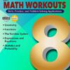 Mark Twain Common Core Math Workouts Resource Book, Grade 8, Ages 13 - 14, 64 Pages