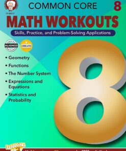 Mark Twain Common Core Math Workouts Resource Book, Grade 8, Ages 13 - 14, 64 Pages