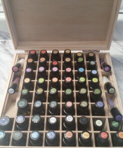Wooden Essential Oil Box - Holds 52 (5-15 ml) & 6 (10ml Roll-On) Essential Oil Bottles - Perfect Essential Oils Case for Presentations - Protects Your Oils from Damaging Sunlight 1 Count (Pack of 1) 36 71OTyDnKtyL 1