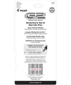 Pilot, G2 Premium Gel Roller Pens, Fine Point 0.7 mm, Black, Pack of 5 1 24 71OVSoJSrBL