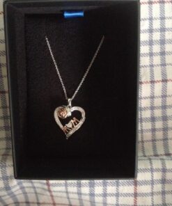 Jewelili Open Heart Mom Script and Rose Necklace Pendant in 14K Rose Gold Over Sterling Silver with Round Diamonds and 18 inch Rolo Chain 20 71OVxZ2QY L