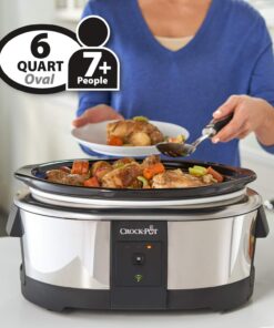 Crock-Pot 6 Quart Programmable Slow Cooker and Food Warmer Works with Alexa, Stainless Steel (2139005) Programmable Stainless Steel 29 71OX2t5SL