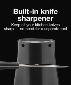 Proctor Silex Power Electric Automatic Can Opener for Kitchen with Knife Sharpener, Twist-off Easy-Clean Lever, Cord Storage, Black (75217PS) 7.9" x 4.8" x 5" 11 71OY9XalMiL