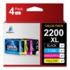 DOUBLE D PGI-2200XL PGI 2200 XL Pigment Ink Cartridges Compatible Replacement for Canon PGI-2200 PGI 2200XL for Maxify MB5320 MB5420 MB5120 MB5020 iB4020 iB4120 (1BK, 1C, 1M, 1Y) 4 Pack 16 71OYMRAX9cL