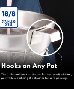 New Star Foodservice 537423 Stainless Steel Reinforced Bouillon Strainer, 8-Inch 13 71OYMYuiiL