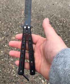 Generic New 1Pc Black Metal Practice Butterfly Comb Style Knife Trainer Tool 20 71OYbwoxPiL