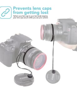 Foto&Tech Camera Lens Cap Keeper Holder with Elastic String Anti-Loss. Compatible with Canon, Nikon, Sony, Panasonic, Fujifilm, Pentax, Sigma DSLR SLR Evil Mirrorless Cameras Video Cameras (3 Pack) 3 Pack Black 17 71OYh1r9XoL 1