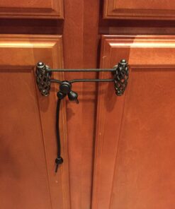 Kiscords Baby Safety Cabinet Locks for Knobs Child Safety Cabinet Latches for Home Safety Strap for Baby Proofing Cabinets Kitchen Door RV No Drill No Screw No Adhesive (Black) 34 71OZFyfQRvL