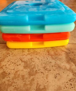 Cool Coolers By Fit & Fresh 4 Pack Slim Ice Packs, Quick Freeze Space Saving Reusable Ice Packs for Lunch Boxes or Coolers, Multi Colored Multicolor 4 PK 33 71OZZe2j1ML
