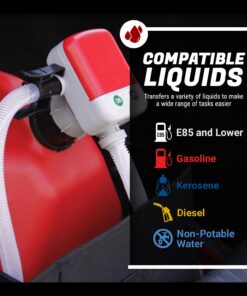 TERA PUMP Gas Can Pump w/Non-Spill Auto-Stop Nozzle - 4x AA Battery Powered Fuel Transfer Pump w/Flexible Intake Hose (2.4 Gal/Min) Never Lift Heavy Gas Cans Again 17 71OZu3 bamL