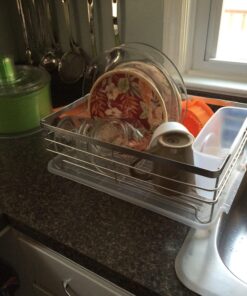 Neat-O Stainless Steel Rustproof Dish Drying Rack with Cutlery Holder and Board 34 71OaKwYe oL