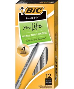 BIC Round Stic Xtra Life Ballpoint Pen, Medium Point (1.0mm), Black, 12-Count 1 13 71OaVXN7vVL