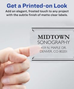 Avery Matte Frosted Clear Full Sheet Labels for Inkjet Printers, 8.5" x 11", 25 Labels (8665) 1 Pack 20 71ObQUFyhEL
