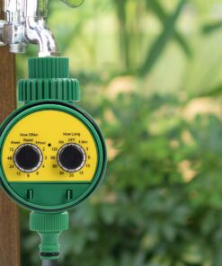 Dioche Garden Irrigation Timer, Single Outlet Automatic Water Faucet Hose Timer Ball Valve Allow Connected Irrigation System Green 14 71Oc6V 6EDL