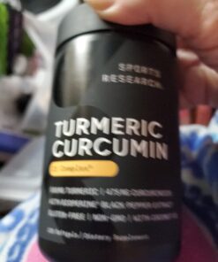 Sports Research Turmeric Curcumin C3 Complex 500 mg, Enhanced with Black Pepper and Organic Coconut Oil for Better Absorption; Non-GMO and Gluten Free - Standardized 95% Curcuminoids (120 Softgels) 120 Count (Pack of 1) Softgel 31 71OcTkKH9L