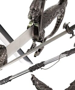 Vulcan Gear 36" Saint George Dragon Saber Fantasy Medieval Knight Sword - Choose Your Color Color Style 1 - Silver 12 71OdMfPzY7L