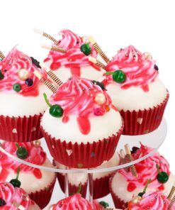 YestBuy 4 Tier Cupcake Stand, Acrylic Cupcake Tower Stand, Premium Cupcake Holder, Clear Cupcake Display Tree Tower Stand for 52 Cupcakes, Display for Pastry Wedding Birthday Party (4 Tier Round) 4 Tier Round 20 71OdWsYfMjL