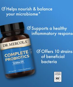 Dr. Mercola Complete Probiotics 70 Billion CFU, 30 Servings (30 Capsules), Dietary Supplement, Supports Digestive Health, Non GMO, NSF Certified 1 Count (Pack of 1) 15 71OdaCJRKKL