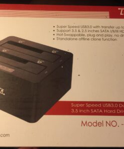 Liztek HDDT2BS Dual Bay USB 3.0 Super Speed to 2.5 and 3.5 inch SATA Hard Disk Drive and Solid-State Drive External Docking Station Duplicator/Cloner 4TB Support 35 71OfcQPvBrL