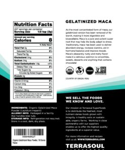 Terrasoul Superfoods Organic Gelatinized Maca Powder, 16 Oz, Hormone Balance, Energy Boost, and Superfood Smoothies with Peruvian Maca Root, Gelatinized for Easy Digestion 16 Ounce (Pack of 1) 12 71Og5KqT76L