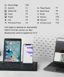 Rapoo XK100 Multi-Device Bluetooth Keyboard, Rechargeable Noiseless Portable Wireless Keyboard Connect to 3 Devices for Tablet Cellphone PC Smart TV, Compatible with Windows 7/8/10/XP Vista Linux Mac 20 71Og8nJzbLL