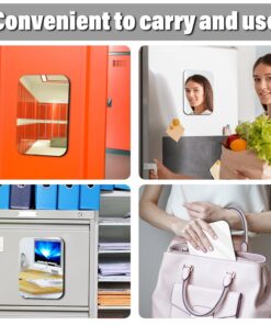 Magnetic Locker Mirror, Real Glass Frameless Mirrors for Locker with Magnetic Backing, for School Locker, Bathroom, Household Refrigerator, Locker Accessory, Workshop Toolbox or Office Cabinet. 13 71Og9QHLv2L