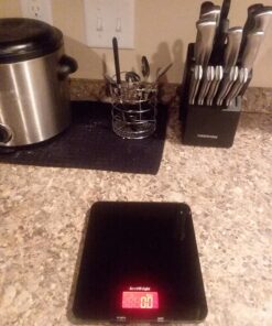 AccuWeight 201 Digital Multifunction Meat Food Scale with LCD Display for Baking Kitchen Cooking, 11lb Capacity by 0.1oz, Tempered Glass Black 57 71OgxzCdlrL