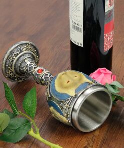 EZESO Stainless Steel Wolf Goblet, EZESO Resin 3D Wine Chalice Goblet Cup(Wolf Goblet) 15 71Oh sPl4L