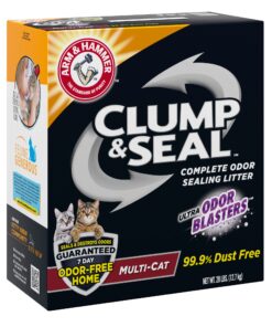 Arm Hammer Clump Seal Litter Multi-Cat Complete Odor Sealing Clumping Clay Cat Litter, 28lb 35 71OhIvdKtnL