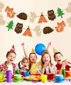 Woodland Baby Shower Banner Wild Camping Forest Theme Decorations Felt Garland for Woodland Creatures Birthday Party Supplies 14 71OhWyVnmGL