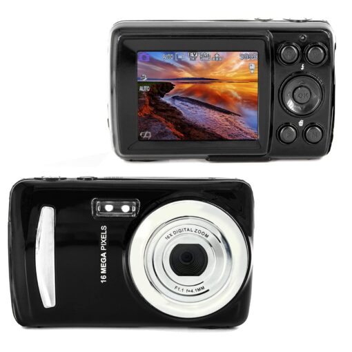 Acuvar 16MP Megapixel Compact Digital Camera and Video with 2.4" Screen and USB Cable Black