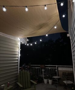 Sunlitec Solar String Lights Waterproof LED Indoor/Outdoor Hanging Umbrella Lights with 25 Bulbs - 27 Ft Patio Lights for Deckyard Tents Market Cafe Gazebo Porch Party Decor 25 Light Bulb 40 71OiY0QgcgL